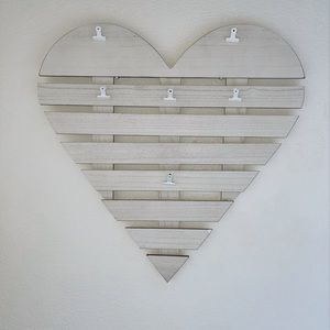 Heart shaped photo hanger